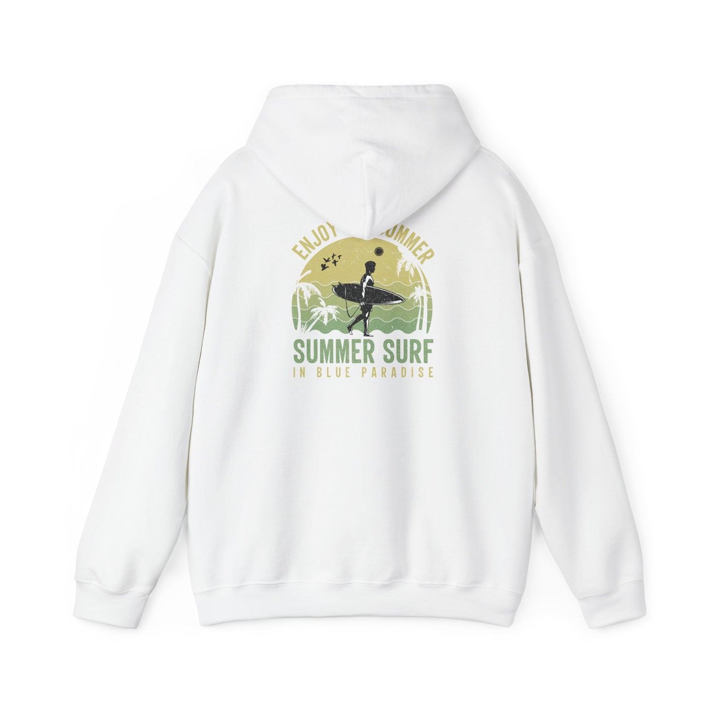 Summer Surf Vibes Hoodie – Unisex Heavy Blend™ Sweatshirt for Beach Lovers, Perfect Gift for Surfing, Casual Wear, Summer