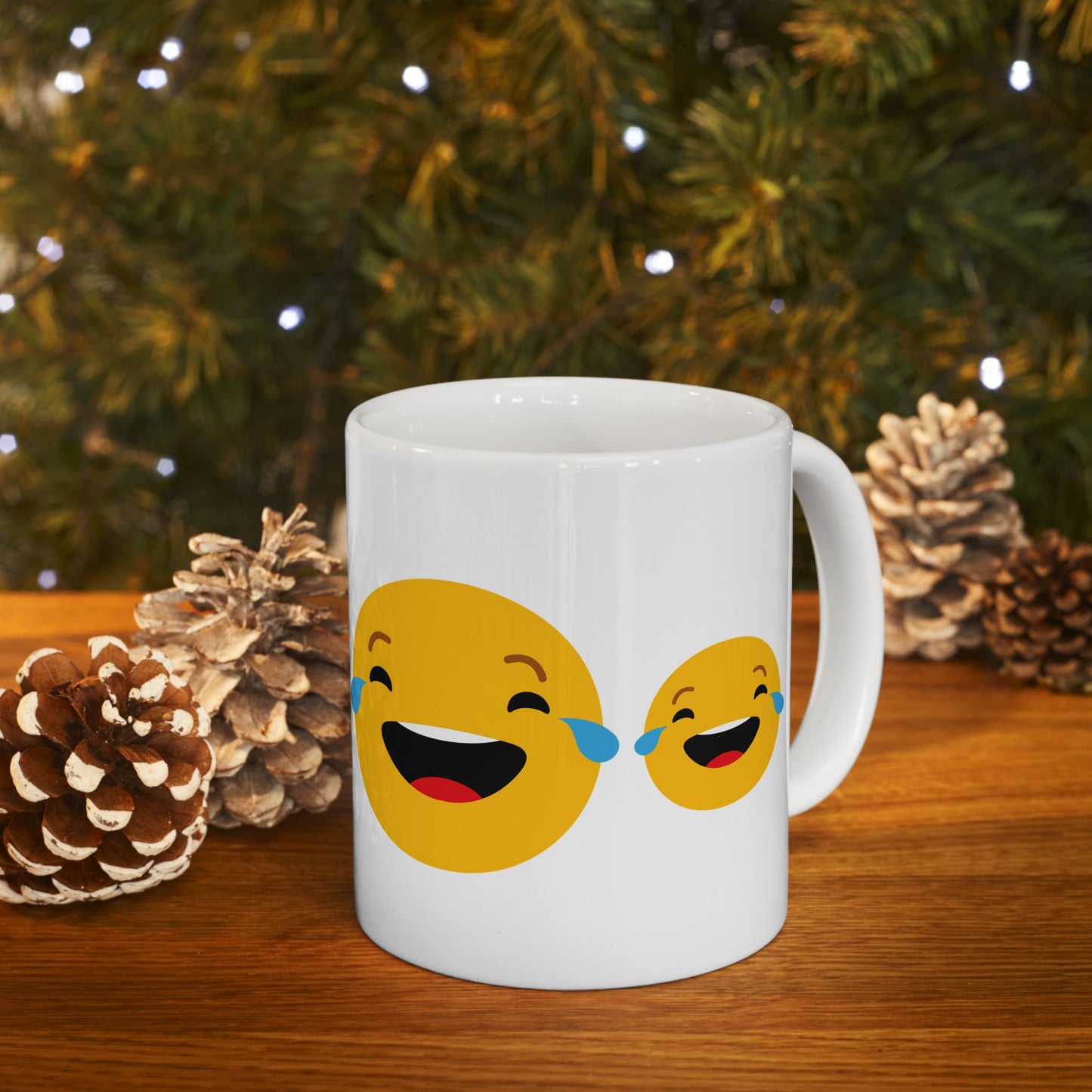 Smiley Face Ceramic Mug - Fun & Whimsical 11oz/15oz Coffee Cup for Gifts