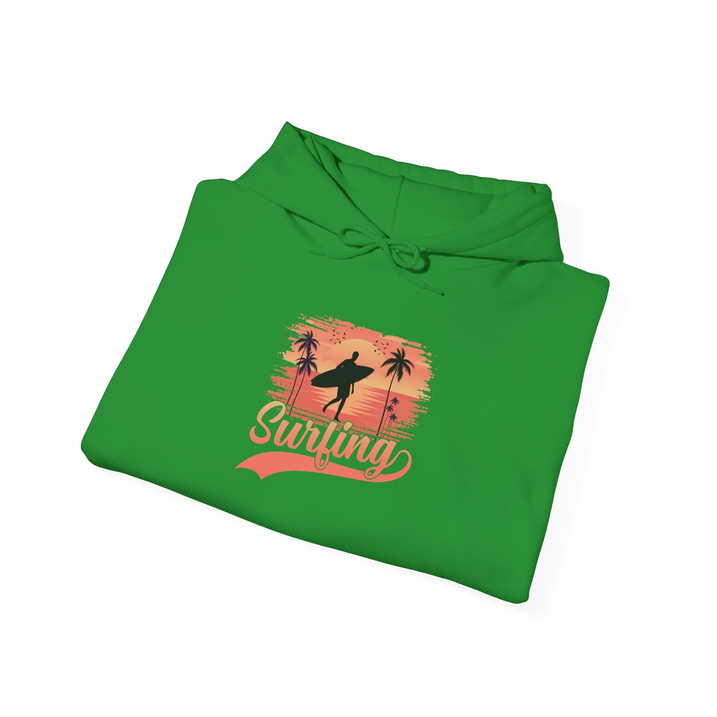 Surfing Vibes Hooded Sweatshirt, Beachwear, Gift for Surfers, Summer Fashion, Casual Wear, Coastal Style