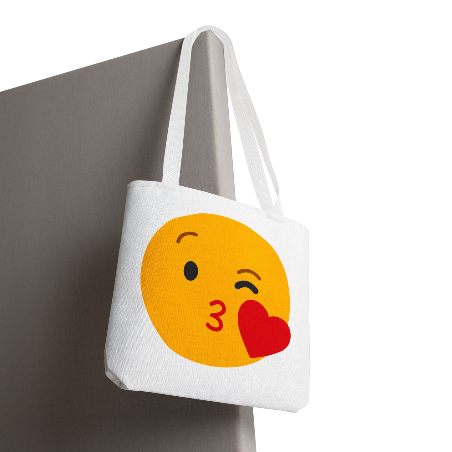 Emoji Kiss Tote Bag, Cute Gift for Friends, Love & Friendship, Reusable Shopping, Fun Casual Bag, Holiday Gifts