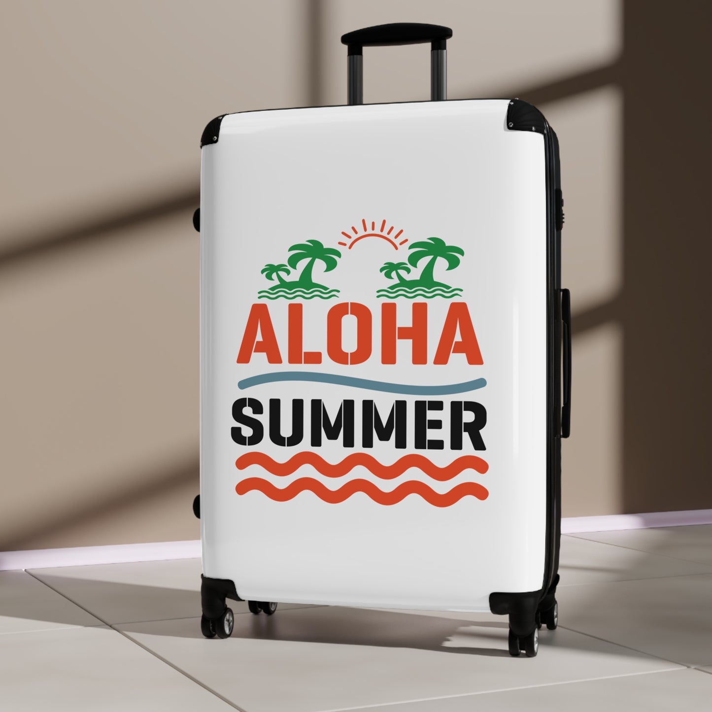 Stylish Travel Suitcase with Aloha Summer Design, Vacation Luggage for Adventure Seekers, Beach Trip Essentials, Summer