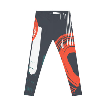 Abstract Patterned Women's Casual Leggings - Comfortable & Stylish Athletic Wear