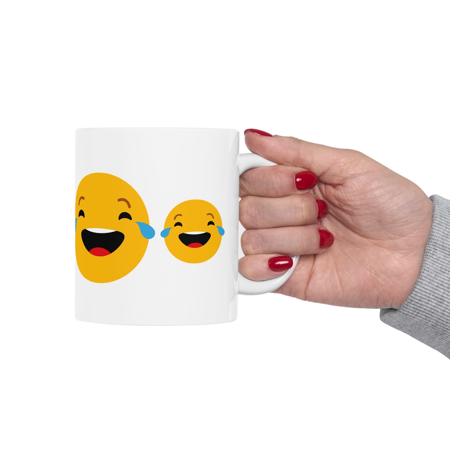 Smiley Face Ceramic Mug - Fun & Whimsical 11oz/15oz Coffee Cup for Gifts