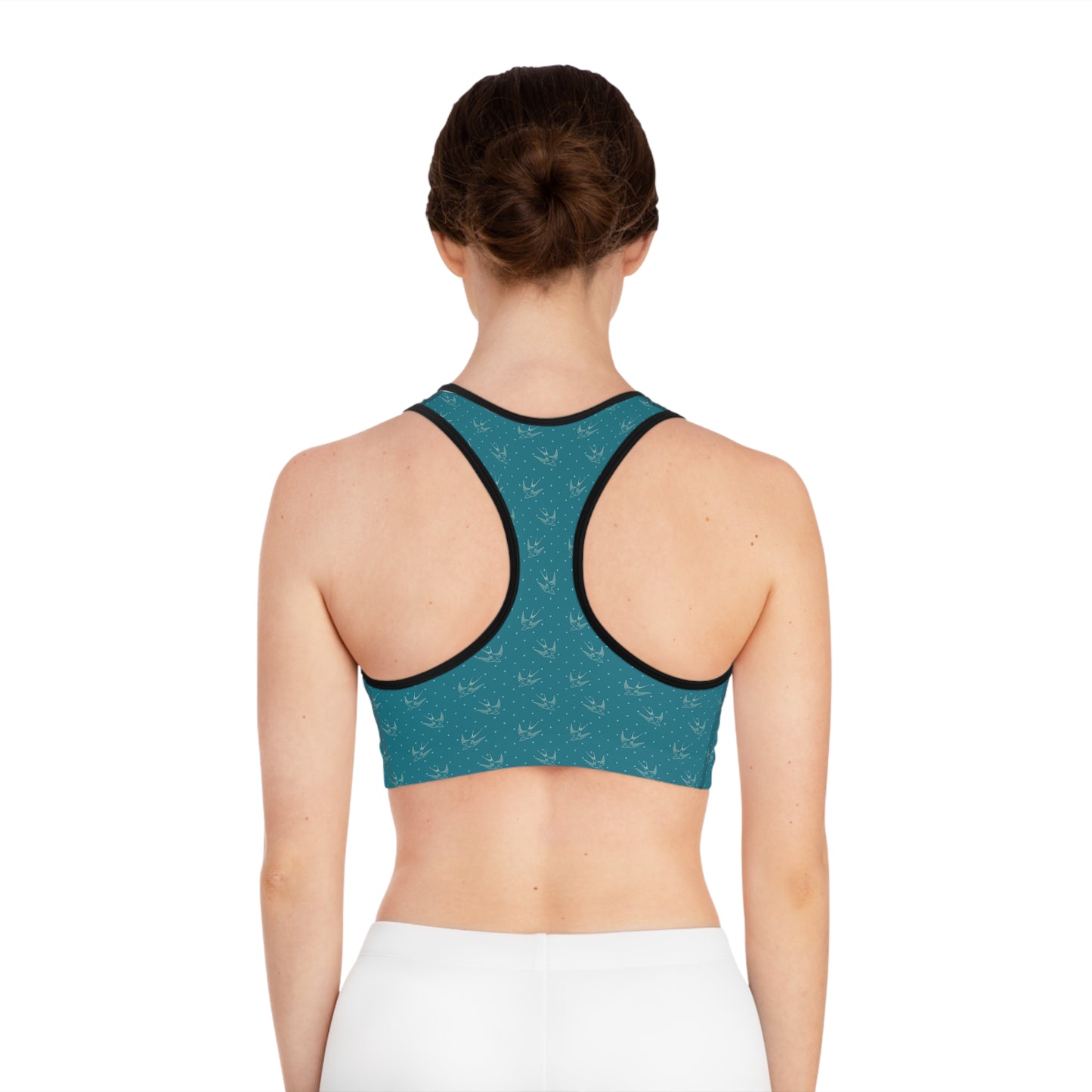 Charming Sports Bra with Bird Print, Fitness Wear, Workout Gear, Yoga Top, Activewear for Her, Great for Gifts