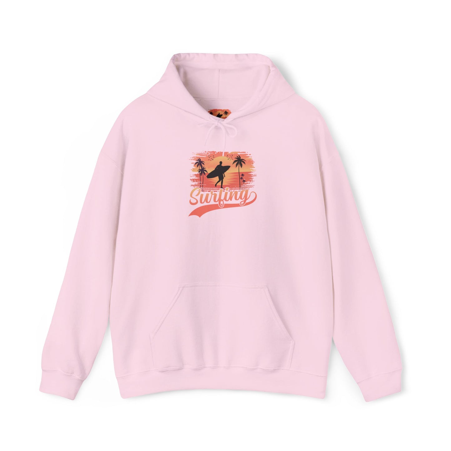 Surfing Vibes Hooded Sweatshirt, Beachwear, Gift for Surfers, Summer Fashion, Casual Wear, Coastal Style