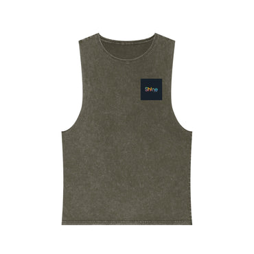 Unisex Stonewash Tank Top - Shine Graphic Tee for Summer Adventures