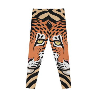 Leopard Print Stretchy Leggings, Safari Activewear, Yoga Pants, Animal Print Tights, Jungle Leggings