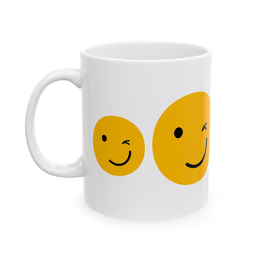 Cheerful Smiley Face Ceramic Mug - 11oz & 15oz Options