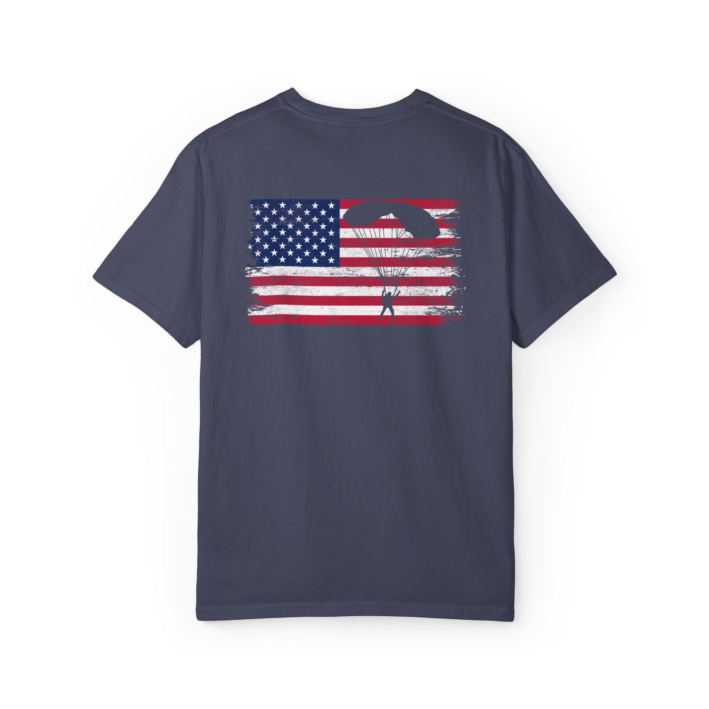 Patriotic Garment-Dyed T-Shirt - Vintage American Flag Design