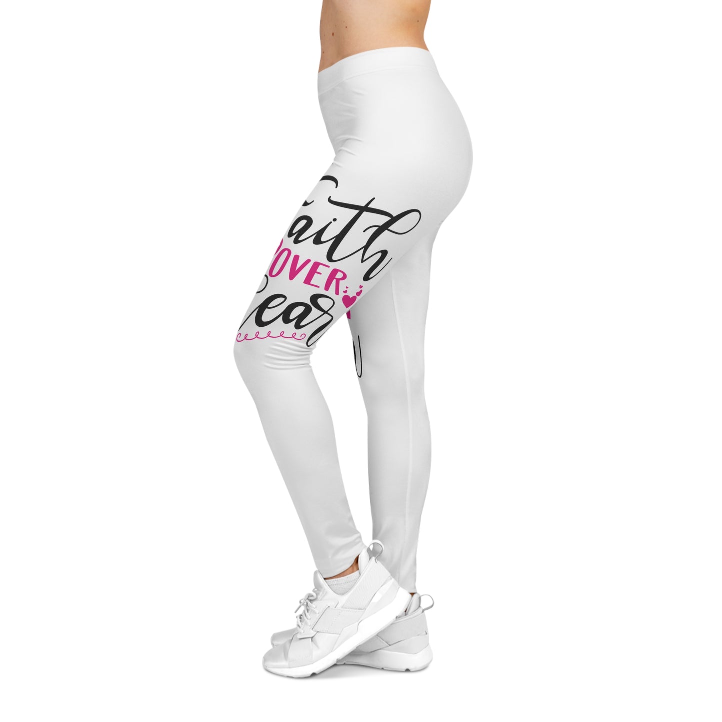 Empowering Women's Casual Leggings, Inspirational Leggings, Faith Over Fear Leggings, Fitness Wear, Gift for Her