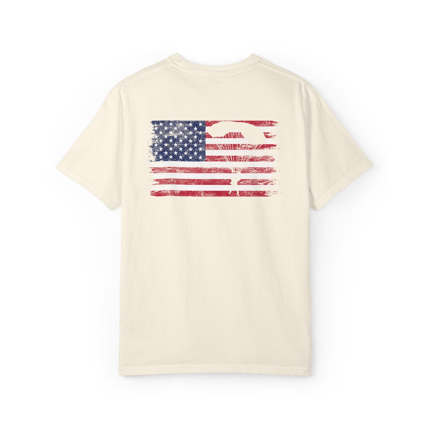 Patriotic Garment-Dyed T-Shirt - Vintage American Flag Design