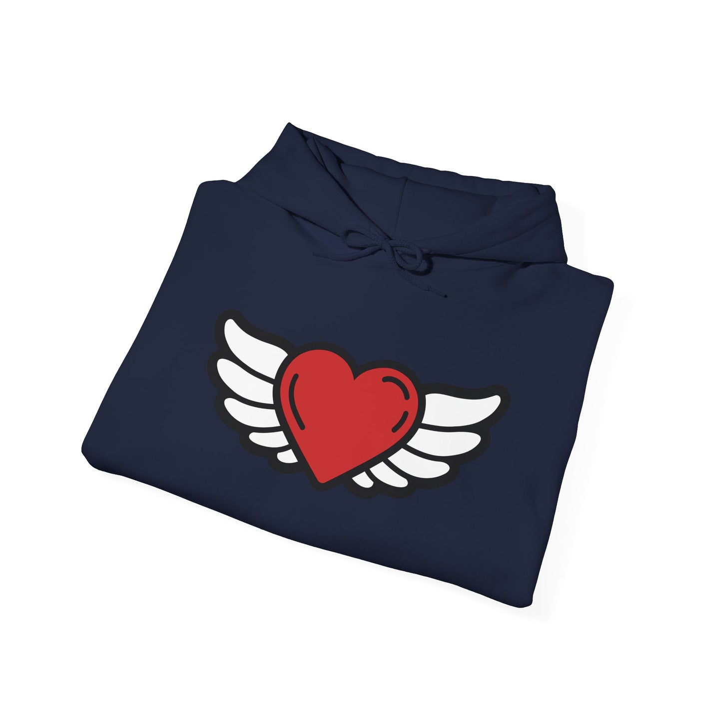 Angel Wings Heart Hoodie - Unisex Heavy Blend™ Sweatshirt for Love & Comfort