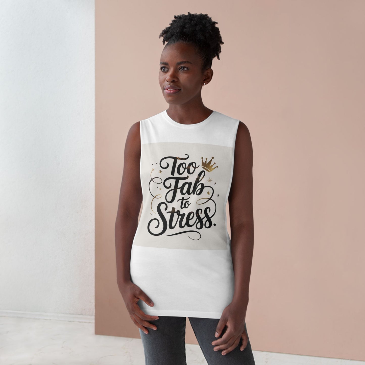Too Fab to Stress Unisex Tank Top, Chic Summer Wear, Gift for Her, Casual Style, Relaxation Apparel, Fashion Basics