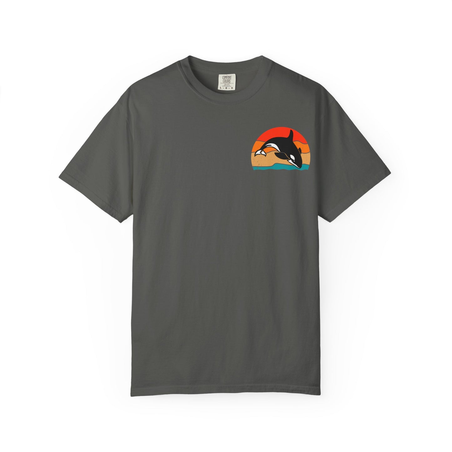Ocean Sunset Orca Unisex T-Shirt - Relaxed, Vibrant Beach Vibes