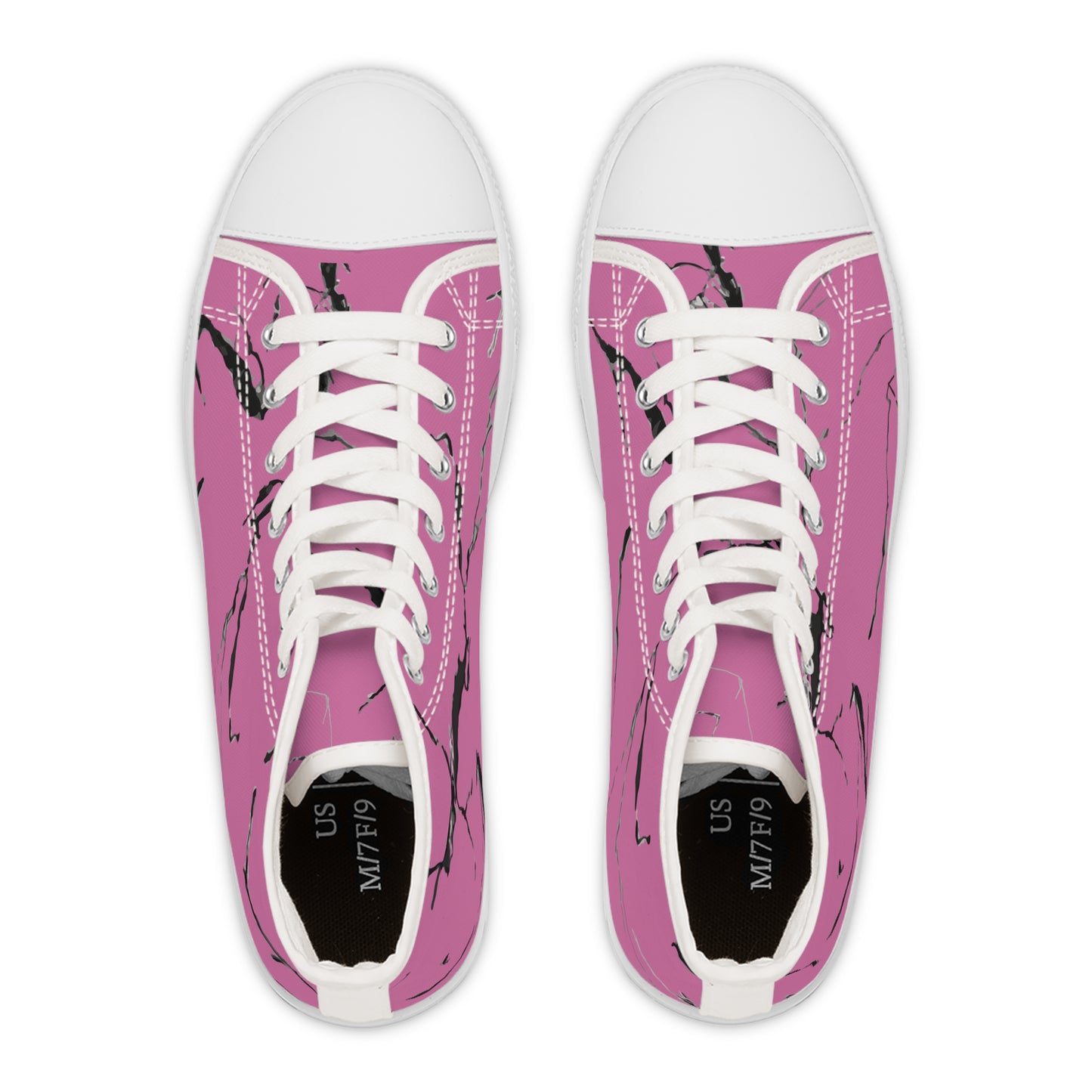 Trendy Pink Marble High Top Sneakers for Women
