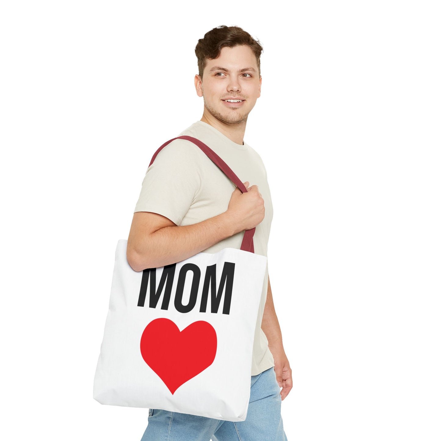Mom Love Tote Bag | Perfect for Mother's Day, Birthday Gift, Grocery Shopping, Personalized Gift, Eco-Friendly