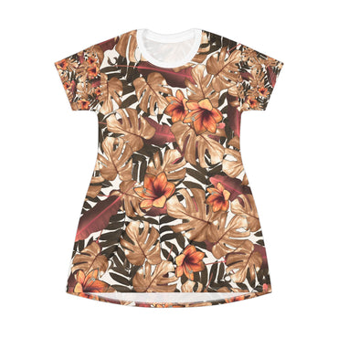 Tropical Floral T-Shirt Dress – Perfect for Summer Getaways & Casual Outings