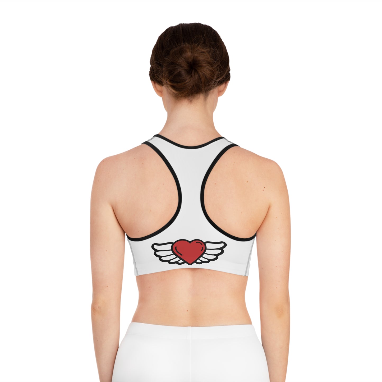 Heart Wings Sports Bra, Workout Bra, Activewear, Gift for Fitness Lovers, Valentine’s Day Gift, Motivational Gym Wear