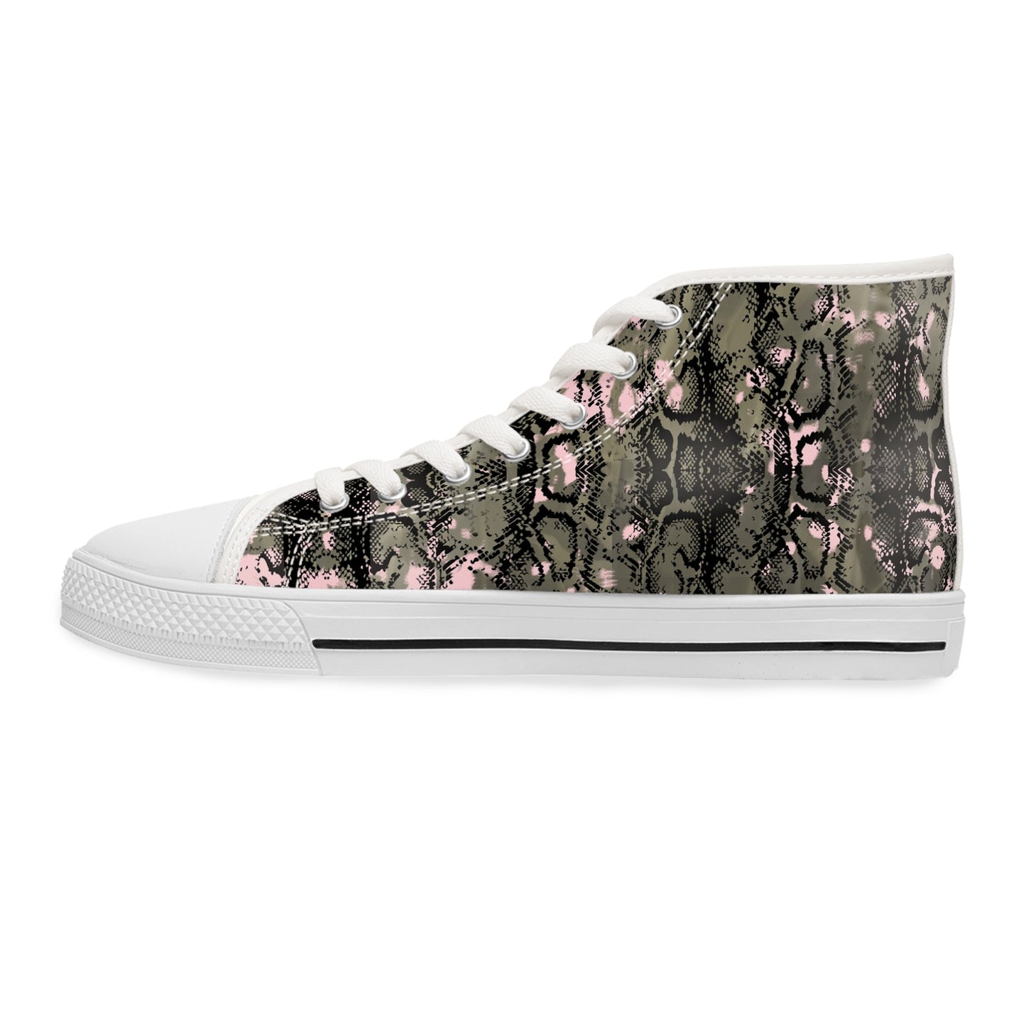 Women’s High Top Sneakers with Unique Snakeskin Design - Trendy Casual Footwear