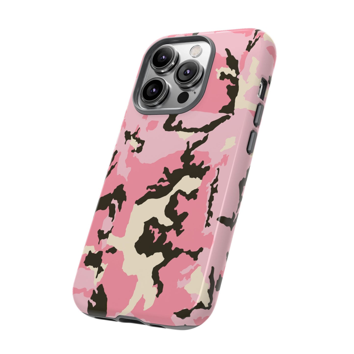Stylish Tough Phone Case – Pink Camo Design for Bold Protection Make a statement while keeping your phone safe with this eye-catching pink camouflage case that blends fashion with durability.