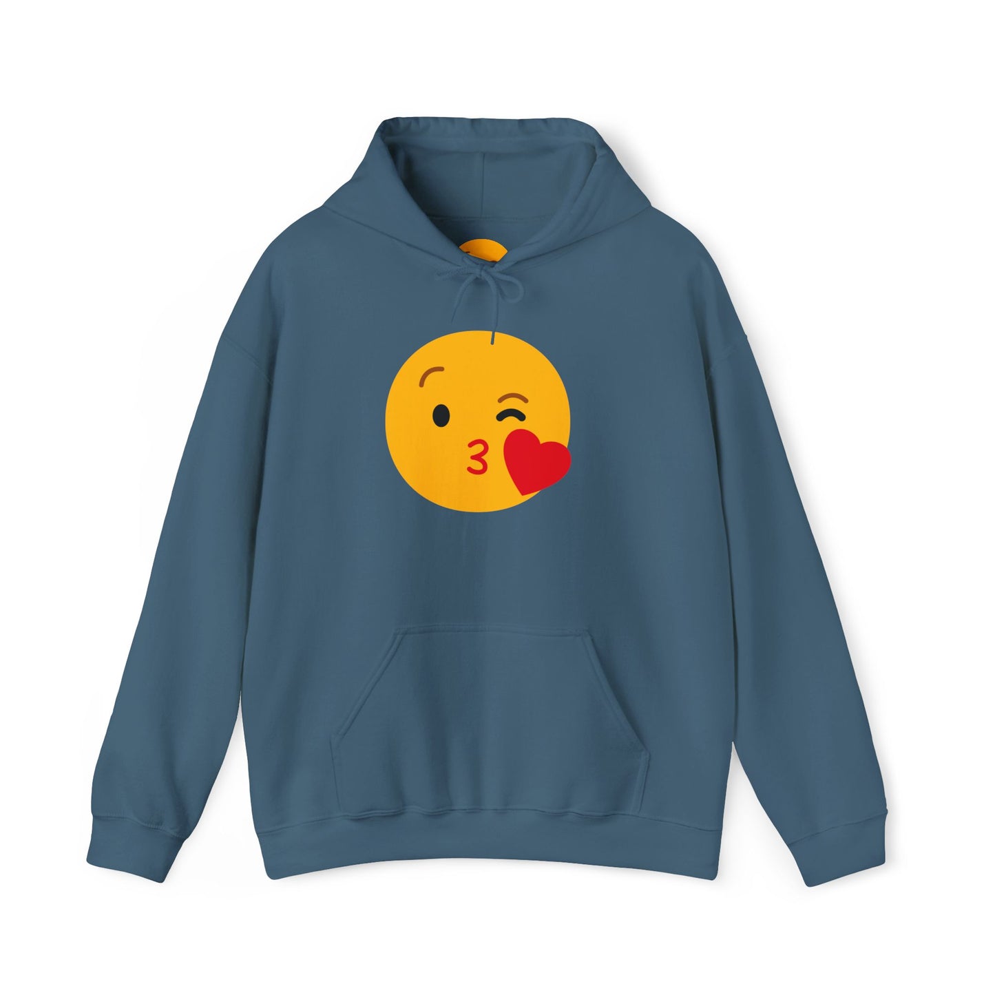 Kiss Emoji Hooded Sweatshirt | Unisex Heavy Blend™