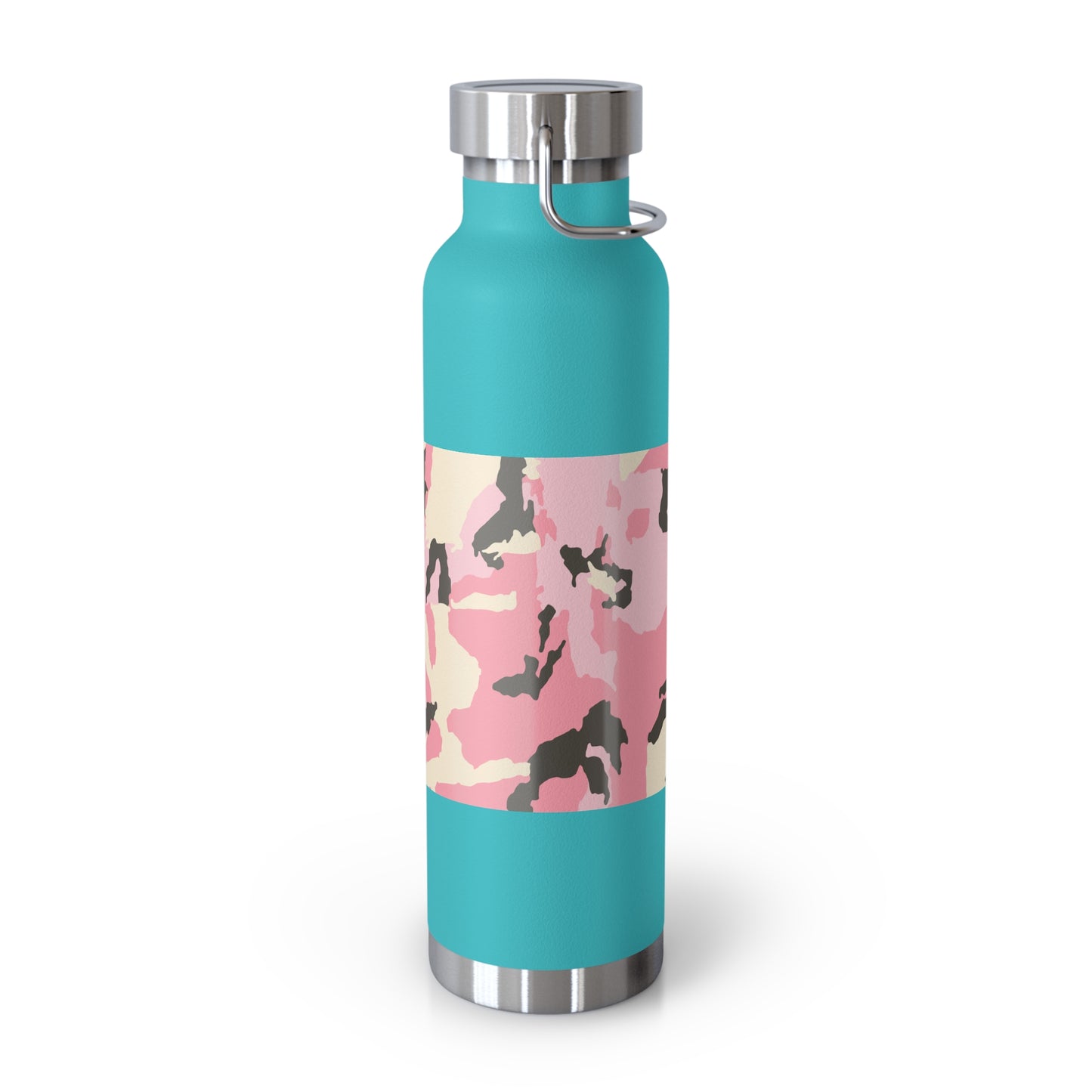 Stylish Pink Camouflage Insulated Water Bottle - 22oz