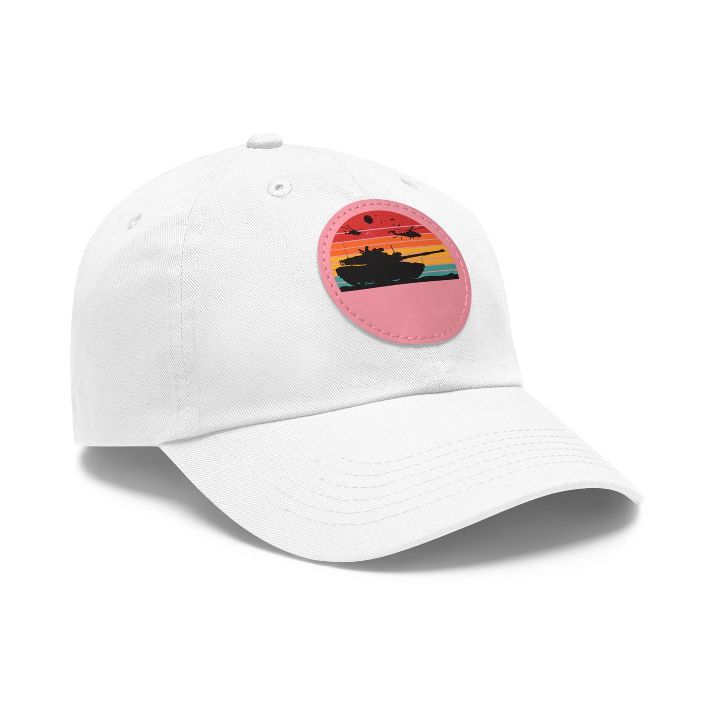 Retro Sunset Dad Hat with Leather Patch