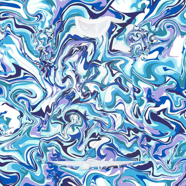 Fluid Art T-Shirt Dress - Colorful Wave Design, Casual Summer Outfit, Beach Day Wear, Gift for Her, Unique Fashion Piece