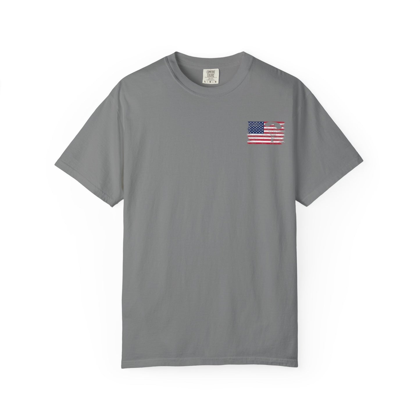 Patriotic Garment-Dyed T-Shirt - Vintage American Flag Design