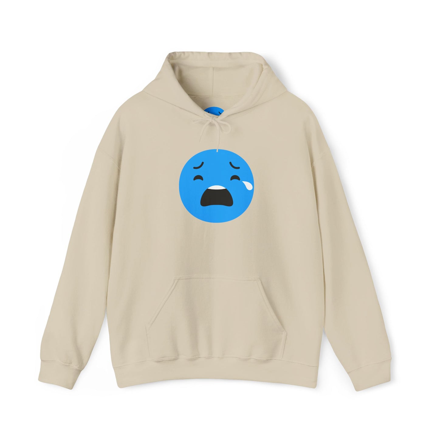 Emotional Expression Hoodie - Unisex Heavy Blend with Sad Face Design
