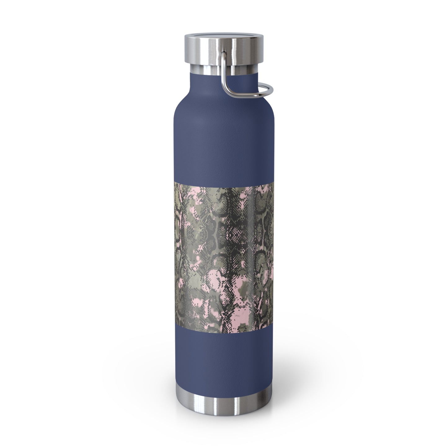 Stylish Copper Vacuum Insulated Bottle, 22oz - Trendy Snakeskin Design