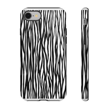 Tough Cases: Stylish Black and White Zebra Print Phone Case