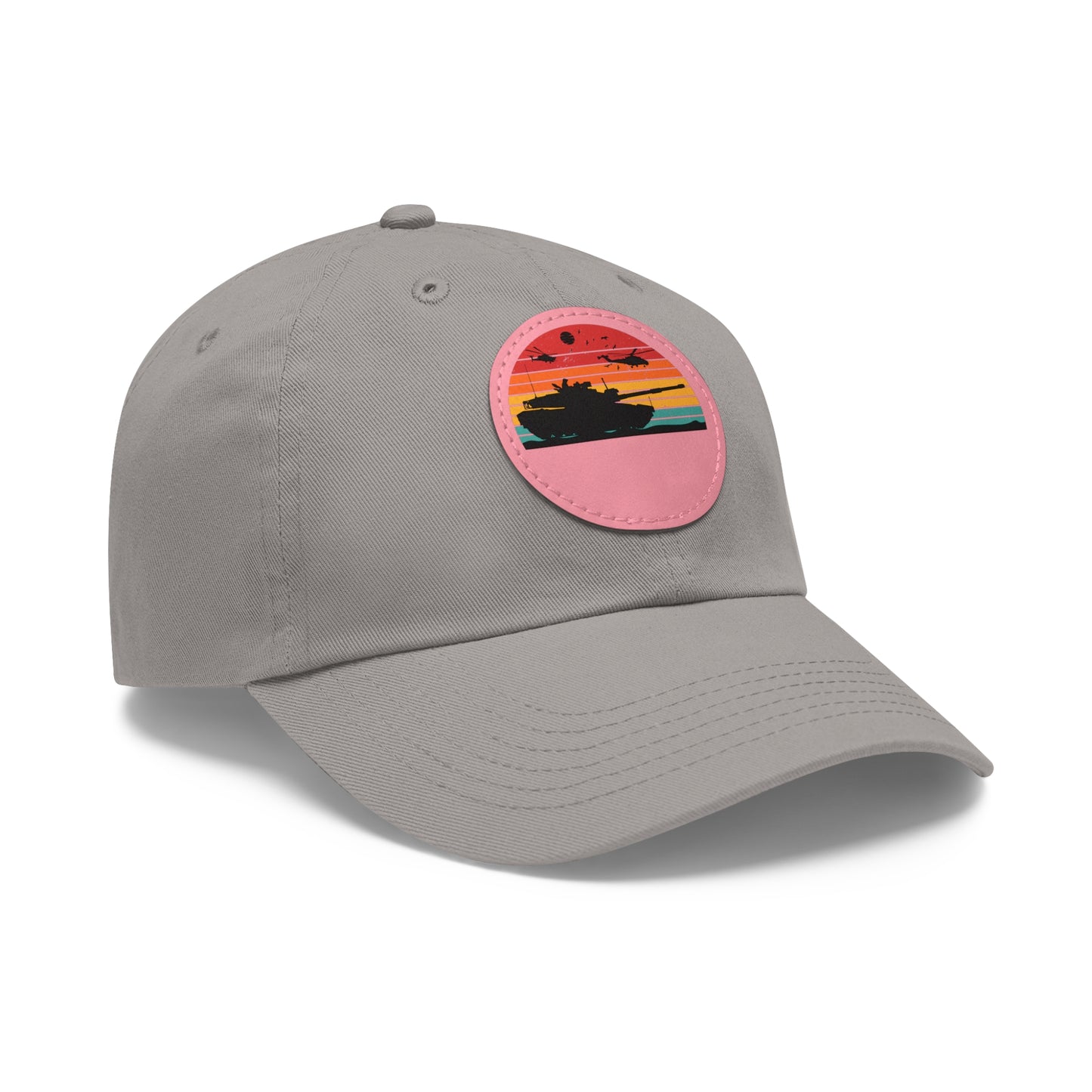 Retro Sunset Dad Hat with Leather Patch