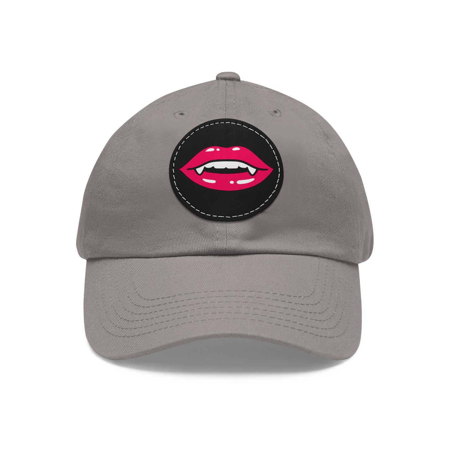 Hat for Men, Stylish Summer Dad Cap with Leather Patch, Trendy Bold Lip Design, Casual Baseball Hat, Fashionable Accessory