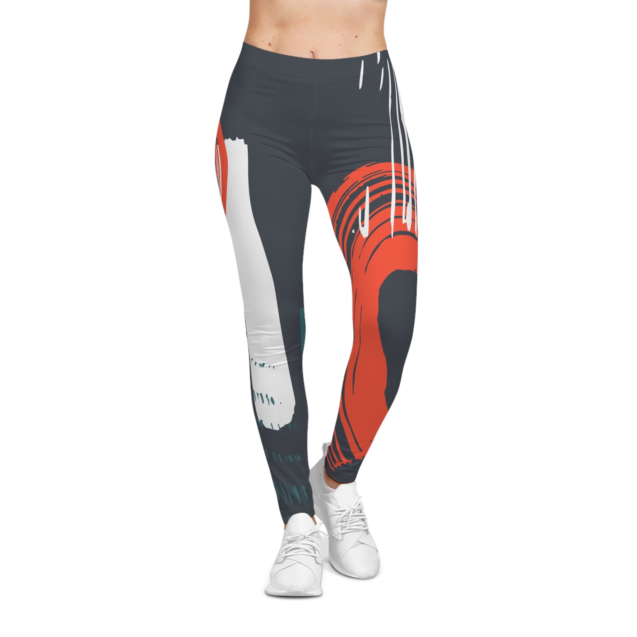 Abstract Patterned Women's Casual Leggings - Comfortable & Stylish Athletic Wear