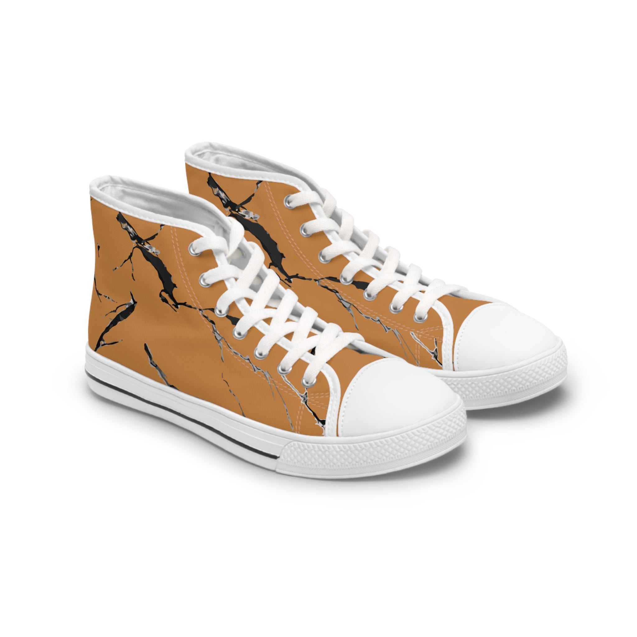 Stylish Women's High Top Sneakers with Modern Marble Design