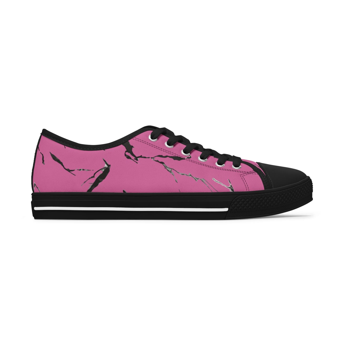 Trendy Women's Low Top Sneakers - Pink Marble Design