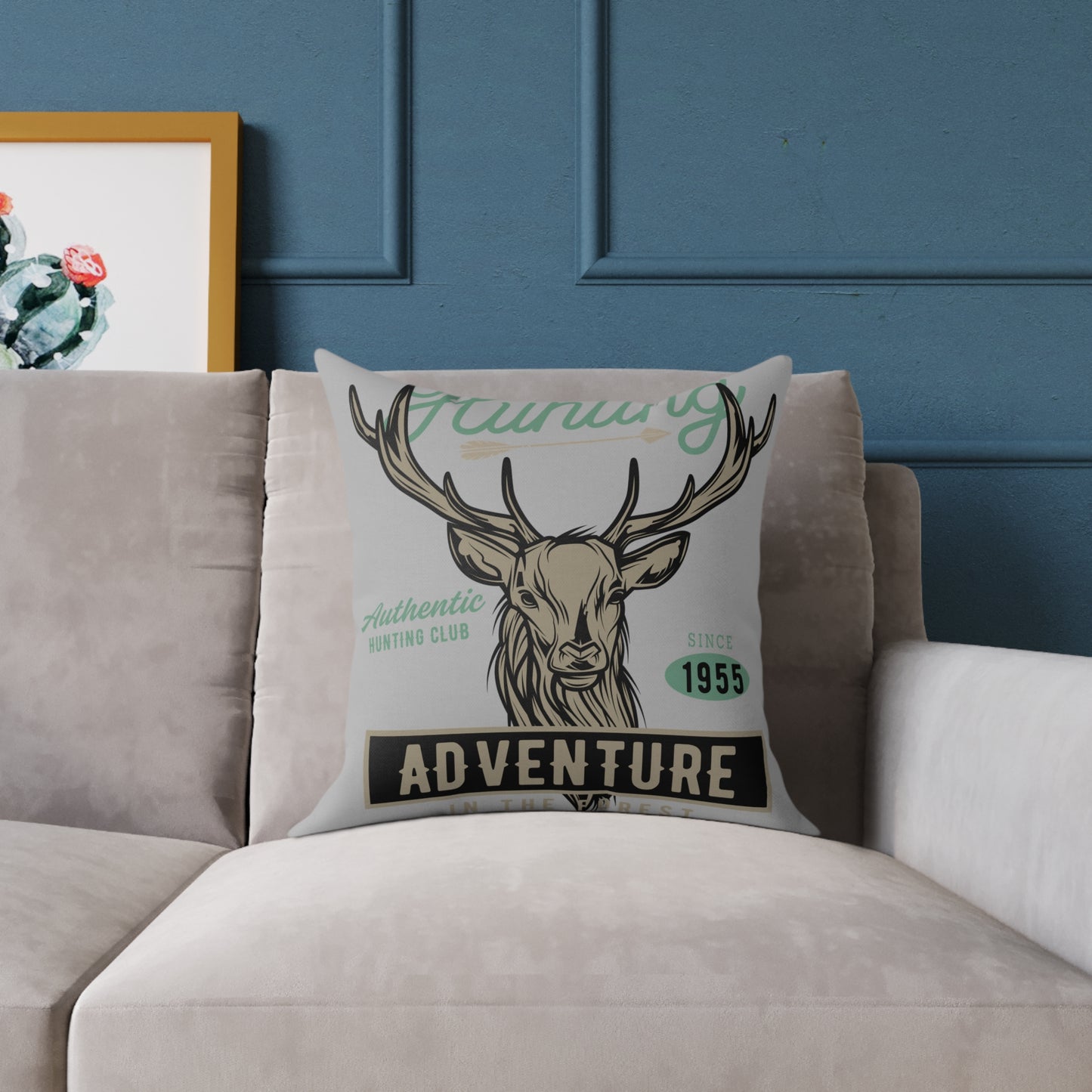 Adventure Hunting Club Pillow - Rustic Home Decor