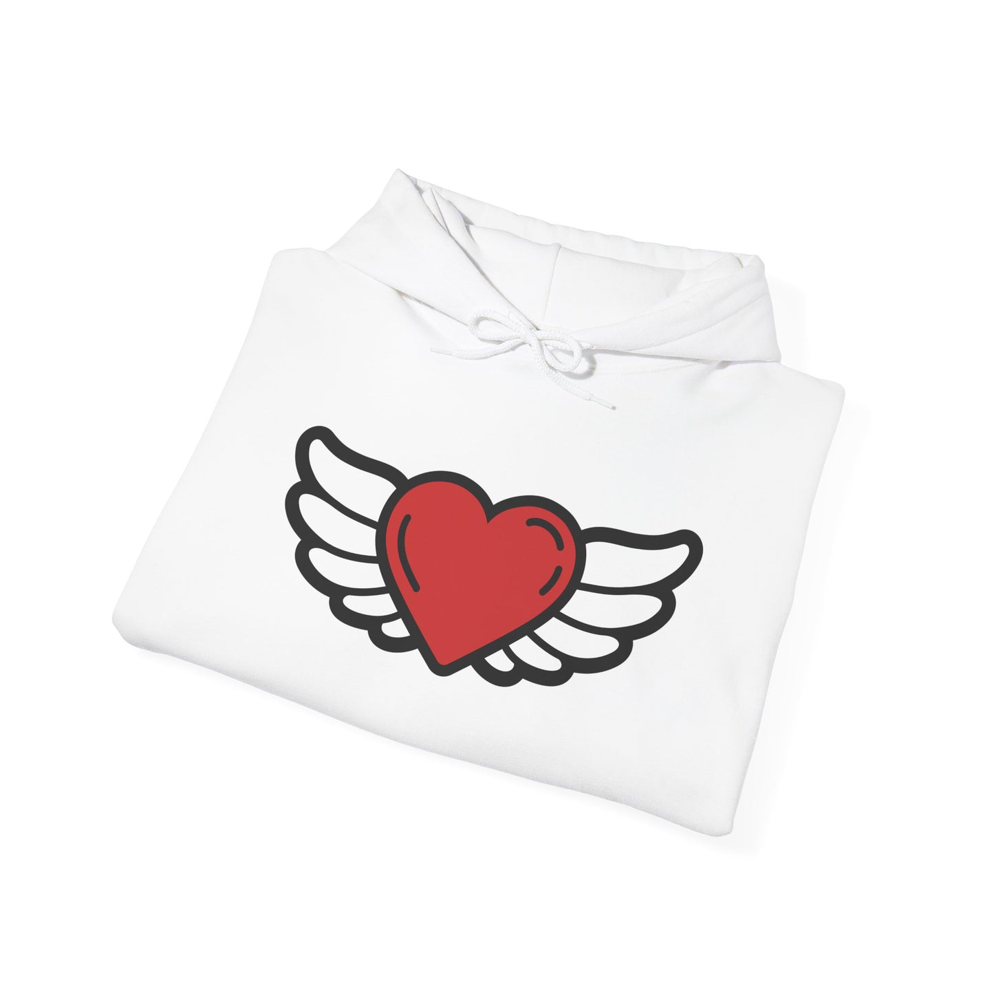 Angel Wings Heart Hoodie - Unisex Heavy Blend™ Sweatshirt for Love & Comfort