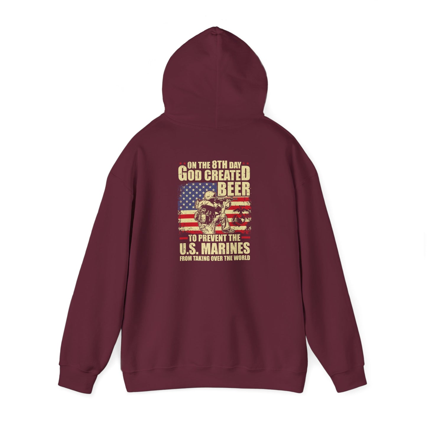 God Created Beer Hoodie, Marine Sweatshirt - Funny Drinking Gift, Unisex Pullover, Alcohol Lover, Birthday Present, Cool