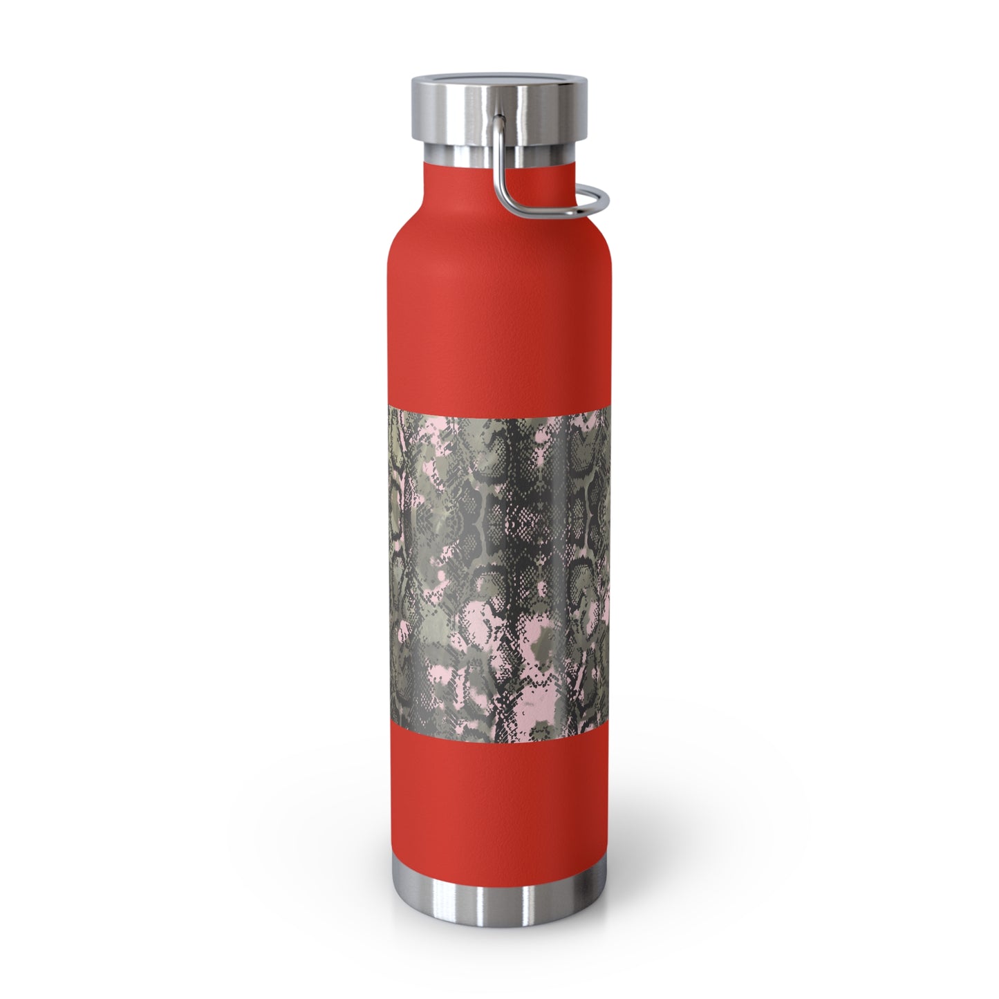 Stylish Copper Vacuum Insulated Bottle, 22oz - Trendy Snakeskin Design
