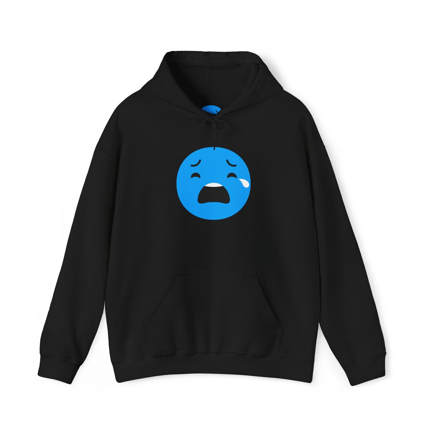 Emotional Expression Hoodie - Unisex Heavy Blend with Sad Face Design