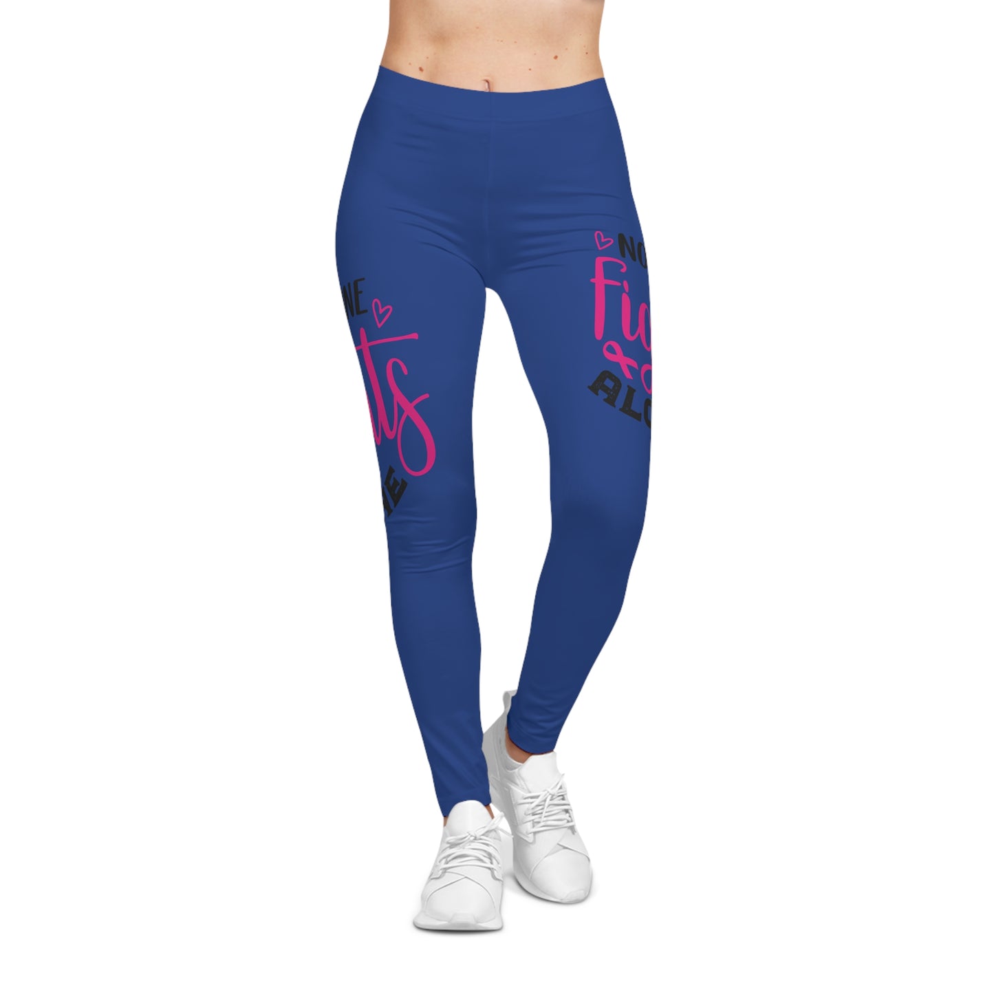 Inspirational Women's Leggings - No One Fights Alone, Motivational Yoga Pants, Gift for Her, Activewear, Support Leggings