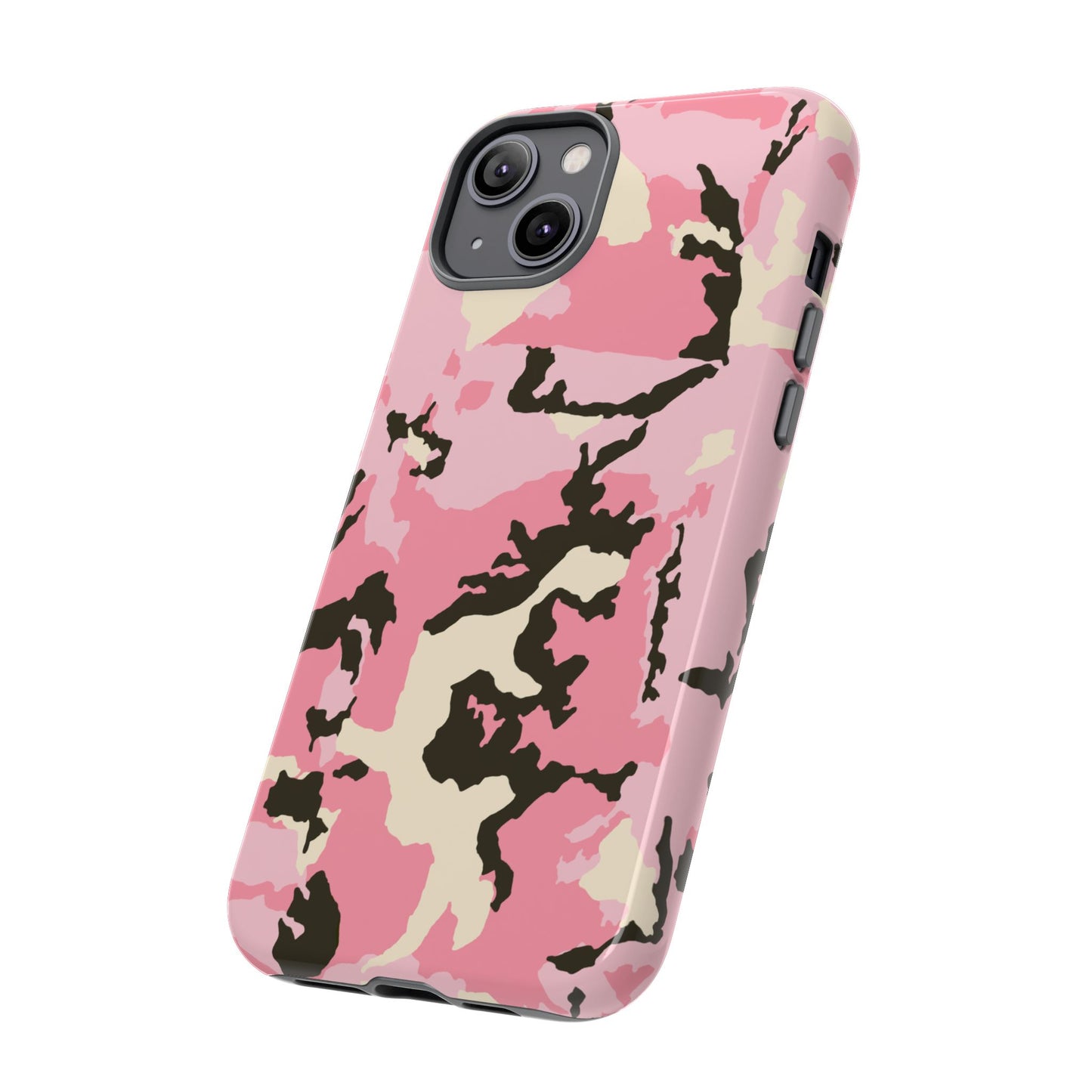 Stylish Tough Phone Case – Pink Camo Design for Bold Protection Make a statement while keeping your phone safe with this eye-catching pink camouflage case that blends fashion with durability.