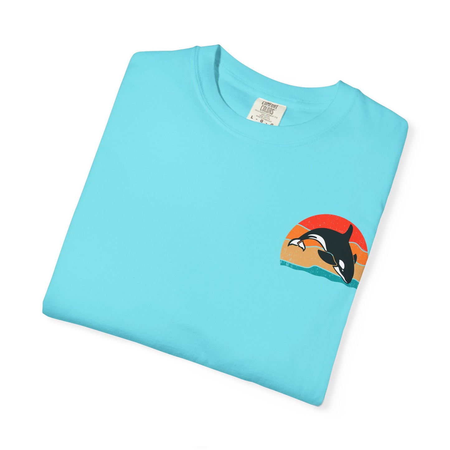 Whale Sunset Graphic T-Shirt - Unisex Garment-Dyed Tee for Ocean Lovers