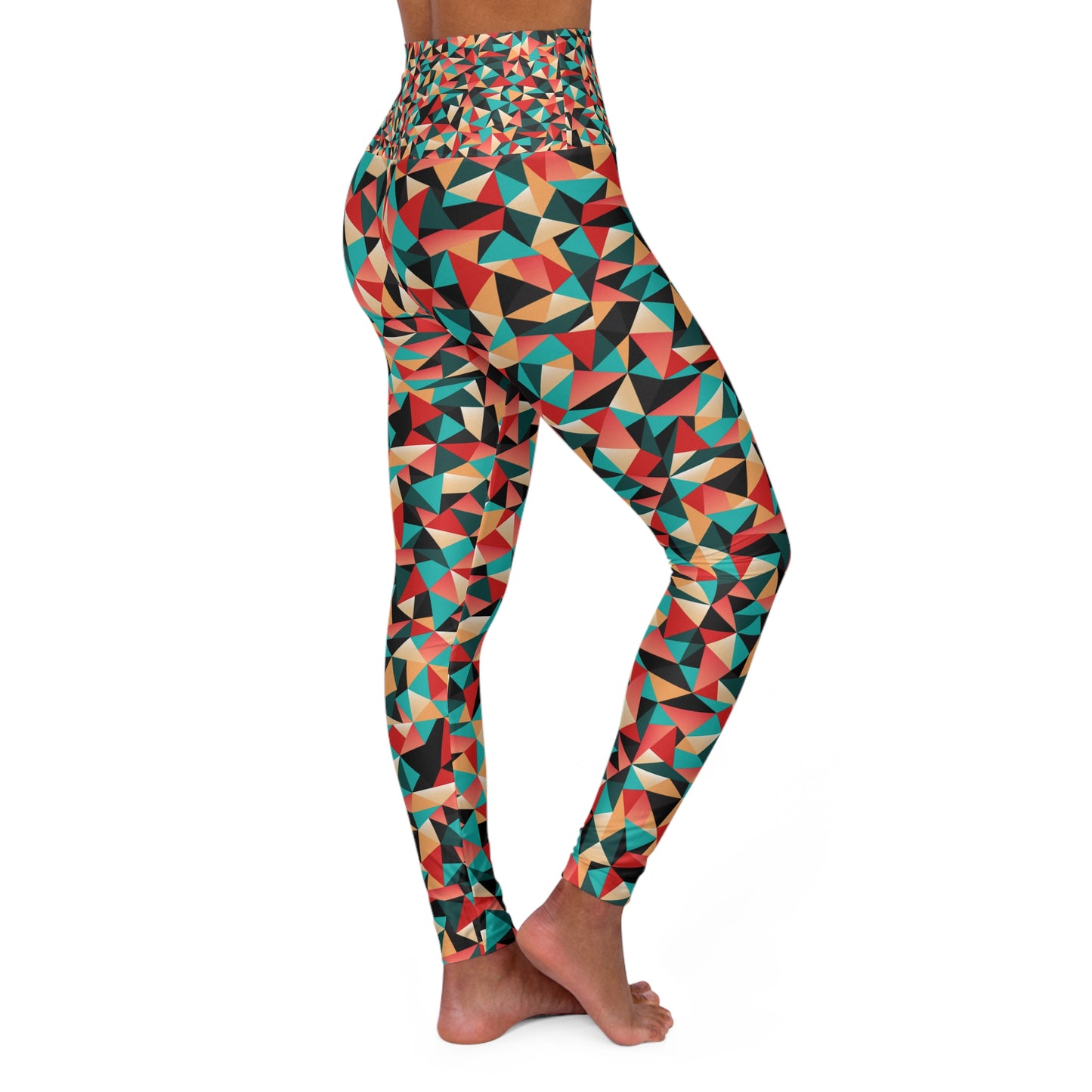 Geometric Print High Waisted Yoga Leggings for Activewear