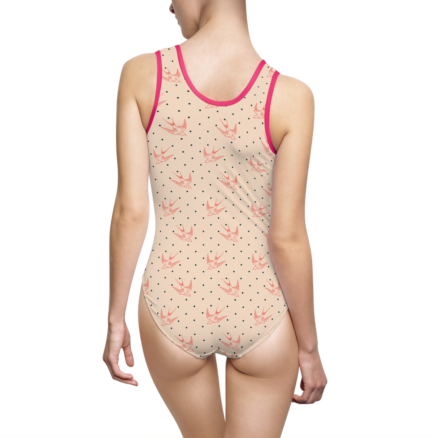 Chic Polka Dot One-Piece Swimsuit for Women - Retro Style Swimwear