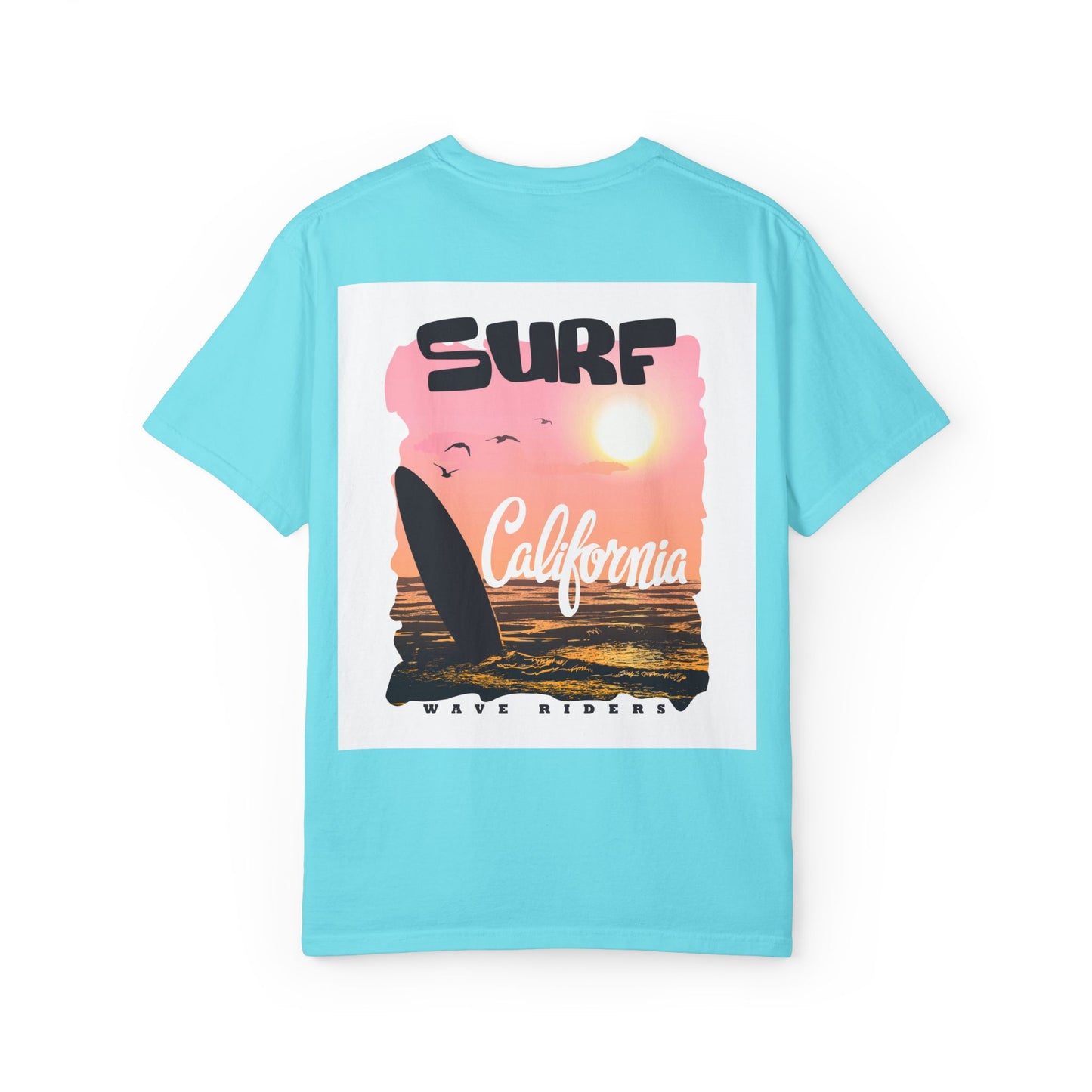 California Surf Graphic Tee - Unisex Garment-Dyed T-Shirt for Beach Lovers, Summer Vibes, Gift for Surfers, Casual Wear,
