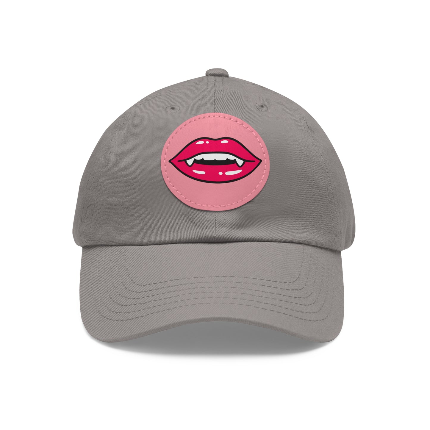 Hat for Men, Stylish Summer Dad Cap with Leather Patch, Trendy Bold Lip Design, Casual Baseball Hat, Fashionable Accessory