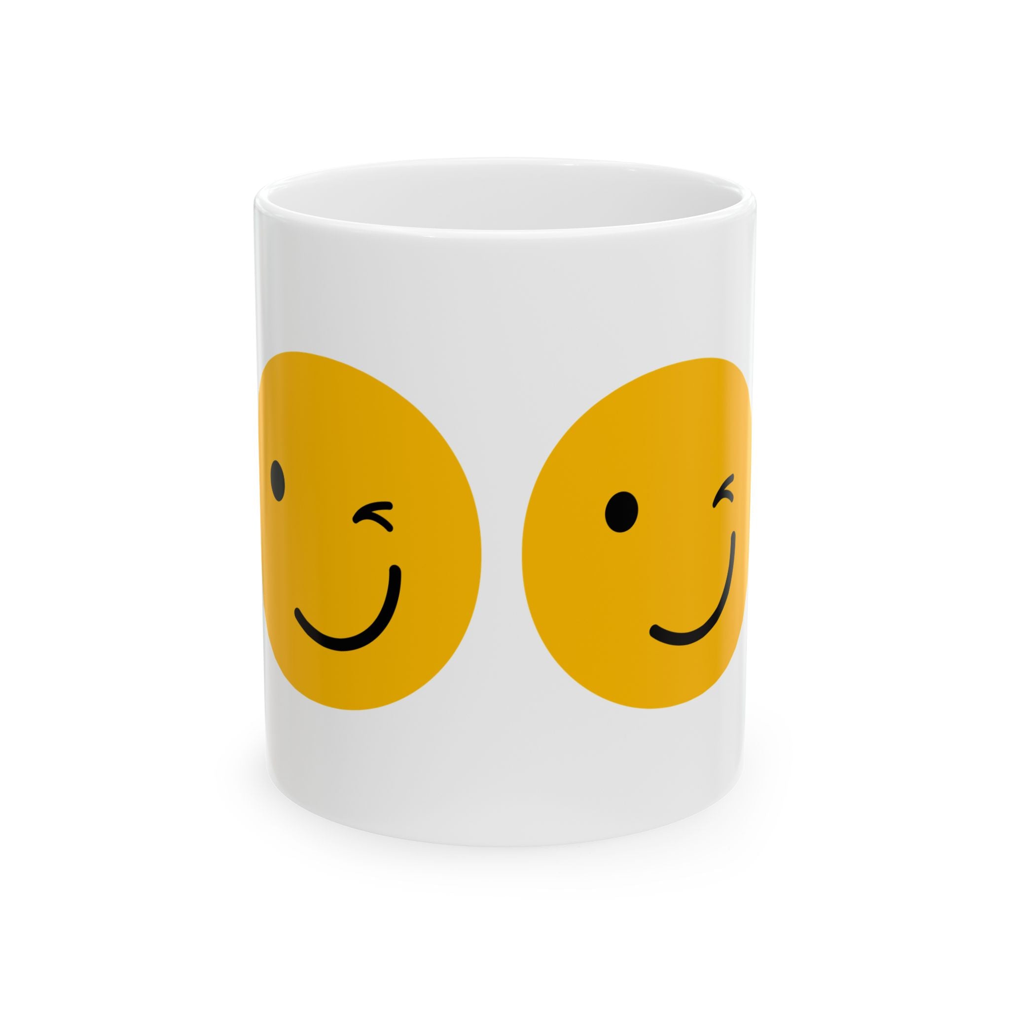 Cheerful Smiley Face Ceramic Mug - 11oz & 15oz Options